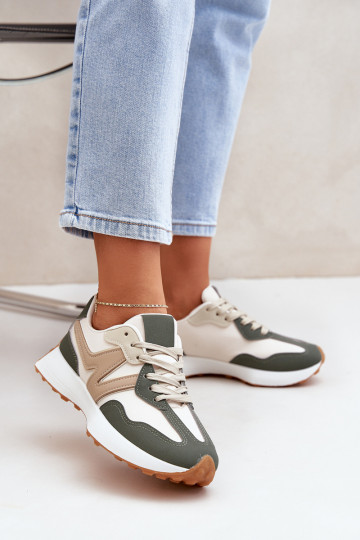 Turnschuhe Sneakers Stilvollllschuhe Feminin Beige-grüne Farbe Britma