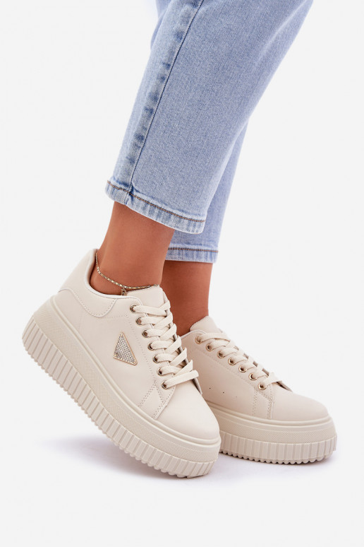 Stilvoll Sneakers Stilvollllschuhe mit einer Plattform elfenbeinfarbe Vallexia Stilvoll Sneakers Stilvollllschuhe mit einer Plattform elfenbeinfarbe Vallexia