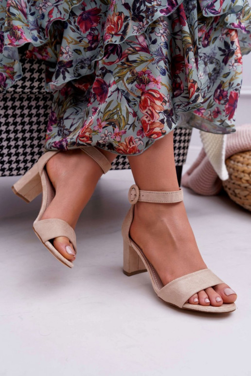 Damen-Sandalen aus INildleder mit hohen Absätzen Beige Lexi Damen-Sandalen aus INildleder mit hohen Absätzen Beige Lexi