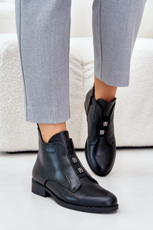 Warmes Damenstiefeletten mit breiten...