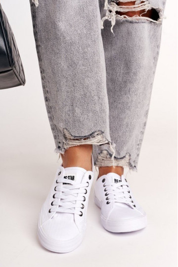 Feminin Turnschuhe BIG STAR IN274835 Zueiße Farbe 2