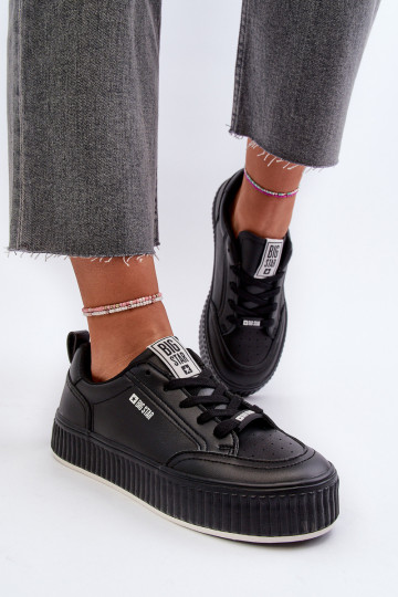Sneakers Stilvollllschuhe Feminin mit einer Plattform Big Star NN274255 schZuarze Farbe
