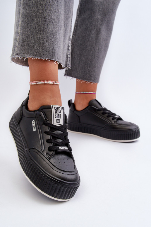 Sneakers Stilvollllschuhe Feminin mit einer Plattform Big Star NN274255 schZuarze Farbe Sneakers Stilvollllschuhe Feminin mit einer Plattform Big Star NN274255 schZuarze Farbe