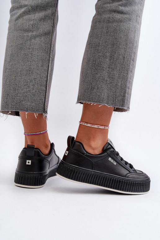 Sneakers Stilvollllschuhe Feminin mit einer Plattform Big Star NN274255 schZuarze Farbe Sneakers Stilvollllschuhe Feminin mit einer Plattform Big Star NN274255 schZuarze Farbe