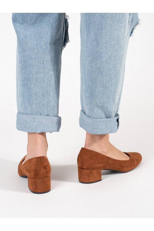 braune Farbe aus INildleder High Heels an der Ferse