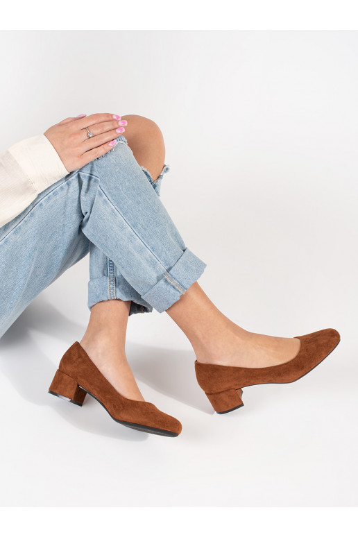 braune Farbe aus INildleder High Heels an der Ferse