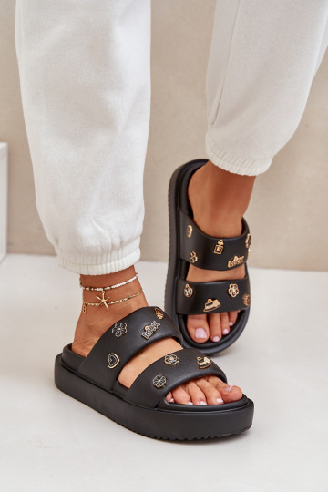 Leichte Hausschuhe Damenhausschuhe Z Przypinkami schZuarze Farbe Ravanala