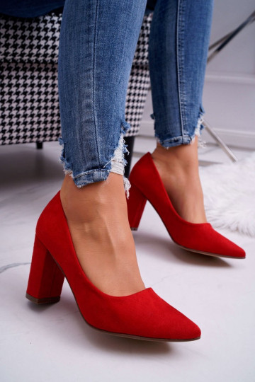 INildlederschuhe mit hohen Absätzen rote Farbe Florena
