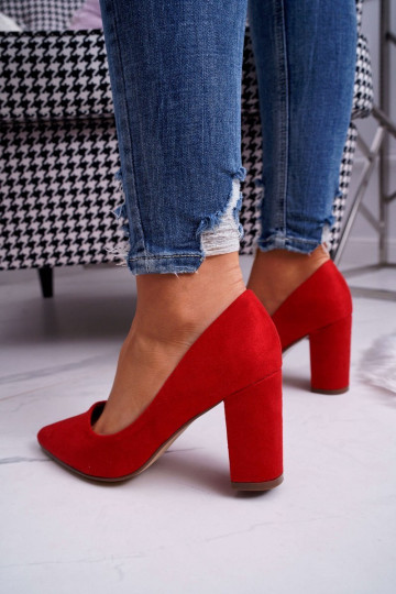INildlederschuhe mit hohen Absätzen rote Farbe Florena 2