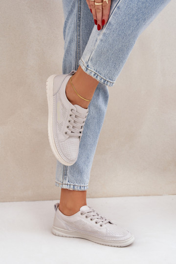 Sneaker aus Ermöglichtturleder graue Farbe Cloesa