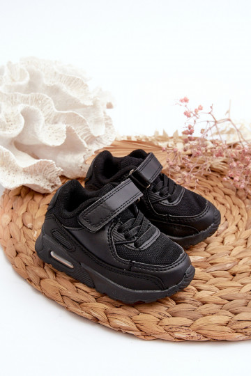 Kinder-Sneaker-Modellschuhe mit Klebeverschlüssen, schwarze Farbe Krissandra