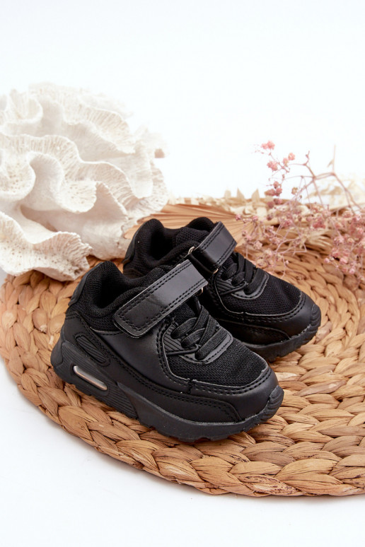 Kinder-Sneaker-Modellschuhe mit Klebeverschlüssen, schwarze Farbe Krissandra