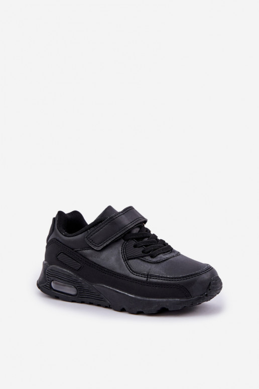 Kinder-Sneaker-Modellschuhe mit Klebeverschlüssen, schwarze Farbe Krissandra