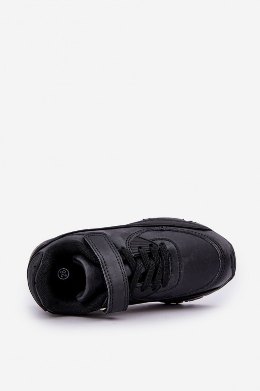 Kinder-Sneaker-Modellschuhe mit Klebeverschlüssen, schwarze Farbe Krissandra