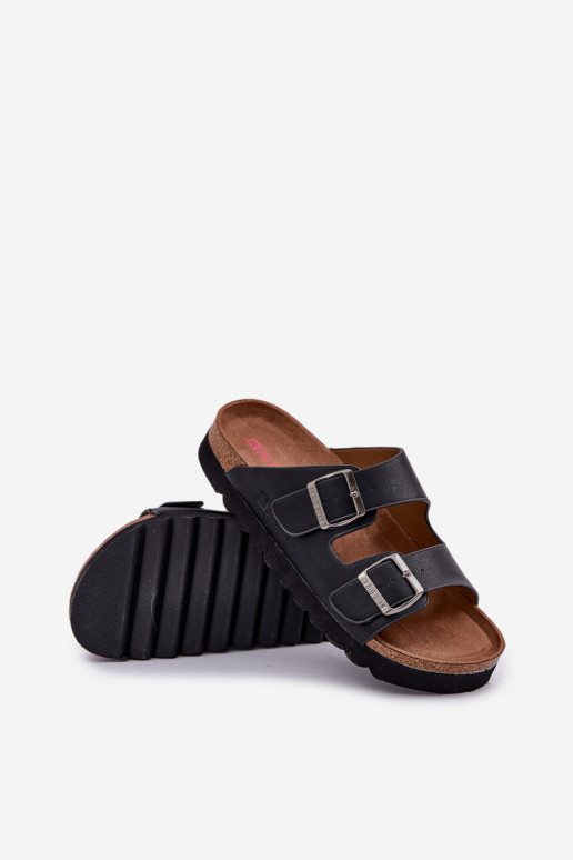 Leichte Herrenhausschuhe mit Schnallen aus Öko-Leder Big Star NN174531 schZuarze Farbe Leichte Herrenhausschuhe mit Schnallen aus Öko-Leder Big Star NN174531 schZuarze Farbe