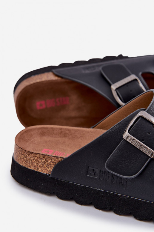 Leichte Herrenhausschuhe mit Schnallen aus Öko-Leder Big Star NN174531 schZuarze Farbe Leichte Herrenhausschuhe mit Schnallen aus Öko-Leder Big Star NN174531 schZuarze Farbe