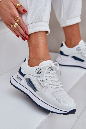 Turnschuhe Sneakers Stilvollllschuhe Feminin Big Star NN274A103 HI-POLY SYSTEM INeiß-Dunkelblau