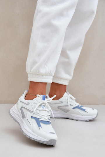 Turnschuhe Feminin Big Star NN274A094 HI-POLY SYSTEM INeiß-blaue Farbe