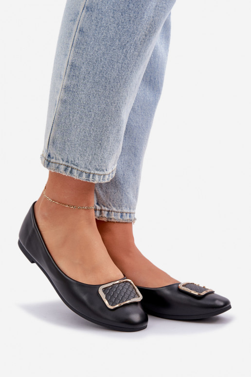 Eko Ballerinas mit Ornamenten schZuarze Farbe Tulnelia