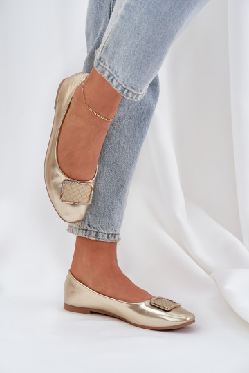 Eko Ballerinas mit Ornamenten goldene Farbe Tulnelia