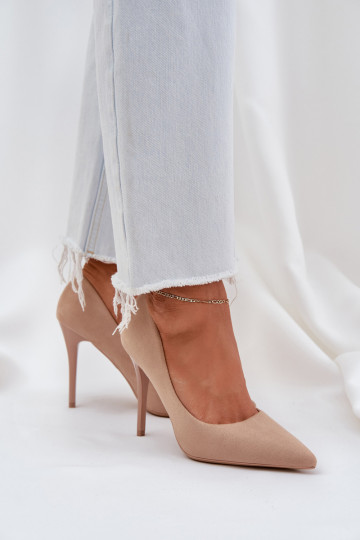 Klassisches Stilvollll hochhackige Schuhe Z aus Öko-INildlederu Beige Ermöglichtvinda 2