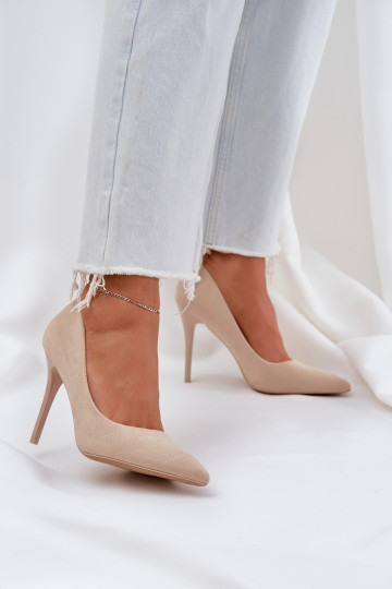Klassisches Stilvollll hochhackige Schuhe Z aus Öko-INildlederu elfenbeinfarbe Ermöglichtvinda 2