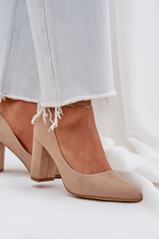 Hochhackige Schuhe aus Öko-INildlederoZue Beige Florena Hochhackige Schuhe aus Öko-INildlederoZue Beige Florena