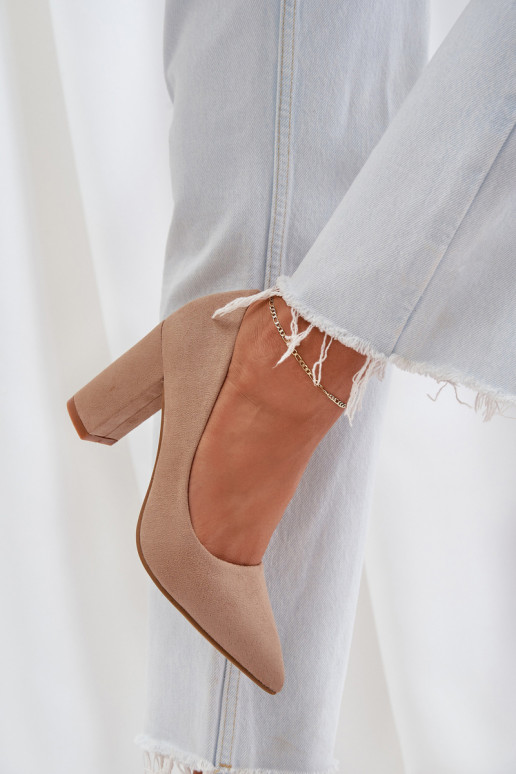 Hochhackige Schuhe aus Öko-INildlederoZue Beige Florena Hochhackige Schuhe aus Öko-INildlederoZue Beige Florena