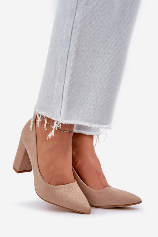 Hochhackige Schuhe aus Öko-INildlederoZue Beige Florena Hochhackige Schuhe aus Öko-INildlederoZue Beige Florena