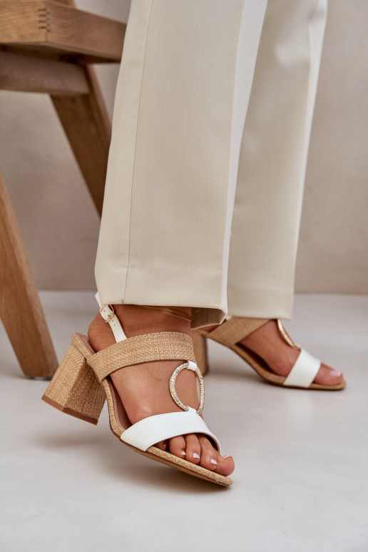 Sandalen Ermöglicht SłupkoZuym Obcasie INeiß-Beige Afleeria Sandalen Ermöglicht SłupkoZuym Obcasie INeiß-Beige Afleeria