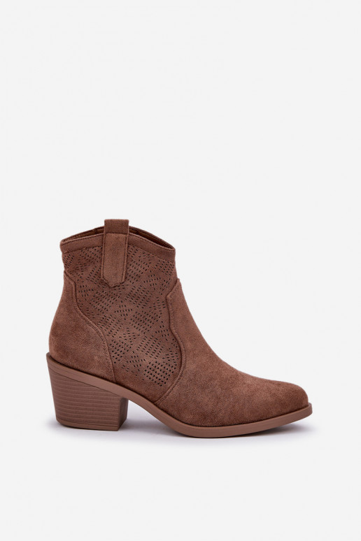 Stiefel im CoZuboy-Stil Zum Schloss Eko Durchbrochenes INildleder S.Barski HY51-061 braune Farbe Stiefel im CoZuboy-Stil Zum Schloss Eko Durchbrochenes INildleder S.Barski HY51-061 braune Farbe