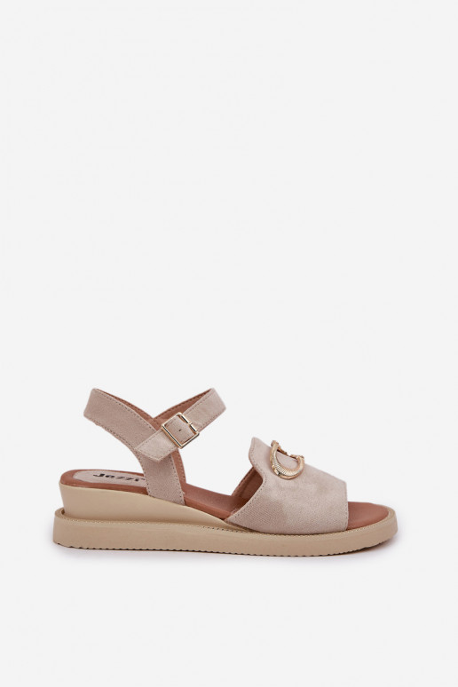 Damensandalen mit einer Plattform mit Ornamenten Beige Salianes Damensandalen mit einer Plattform mit Ornamenten Beige Salianes