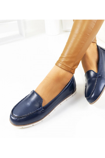 Marineblaue Damen-Loafer...