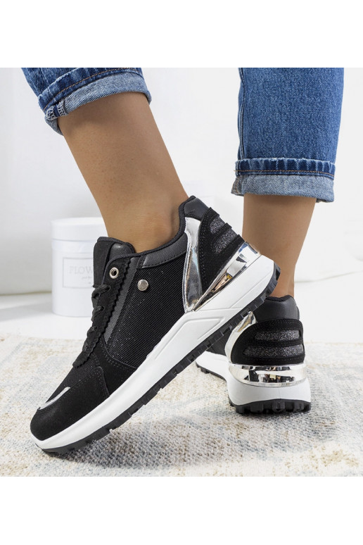 Schwarze glänzende Onio Damen-Sneaker