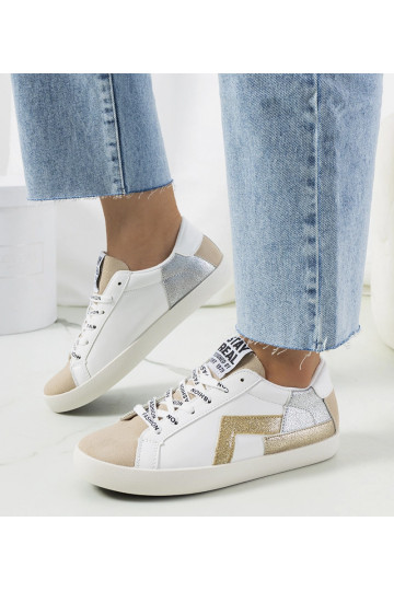 Weiße, glänzende Amaal-Sneaker