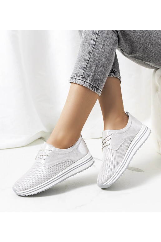 Silberne Serra-Sneakers aus Leder