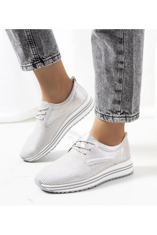Silberne Serra-Sneakers aus Leder
