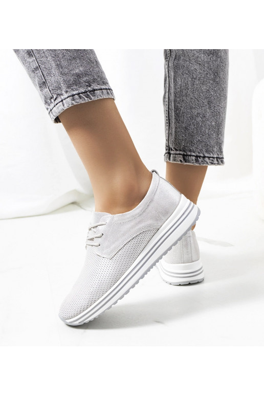 Silberne Serra-Sneakers aus Leder