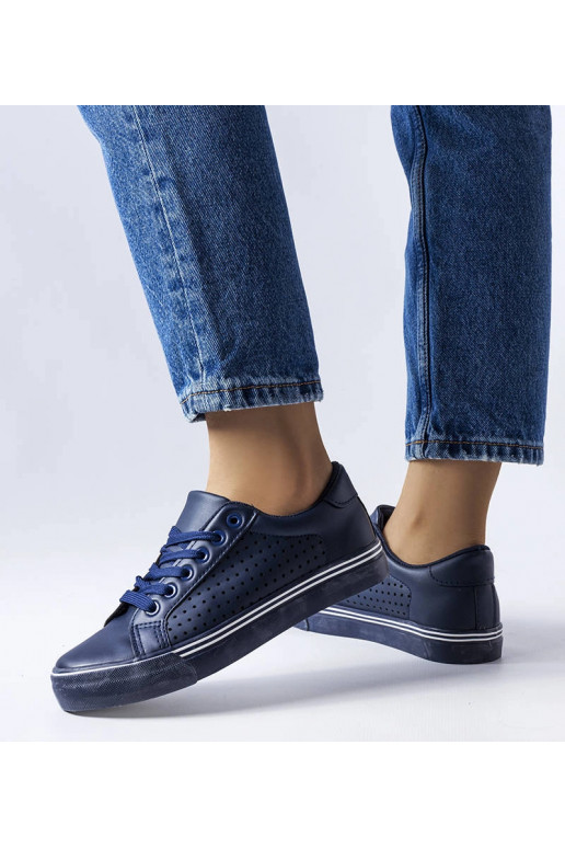 Marineblaue Joffre-Sneakers aus Ökoleder