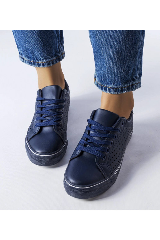 Marineblaue Joffre-Sneakers aus Ökoleder