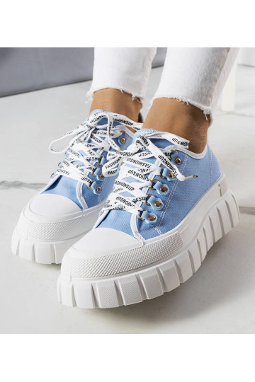 Blaue Plateau-Sneakers „Toni“ 2