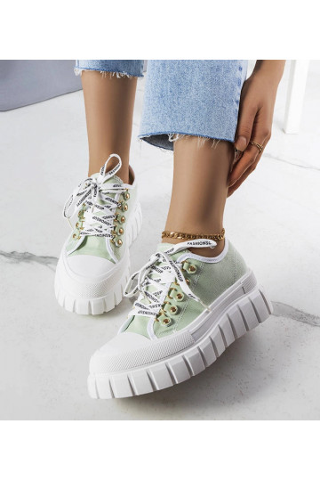 Grüne Plateau-Sneakers „Toni“ 2