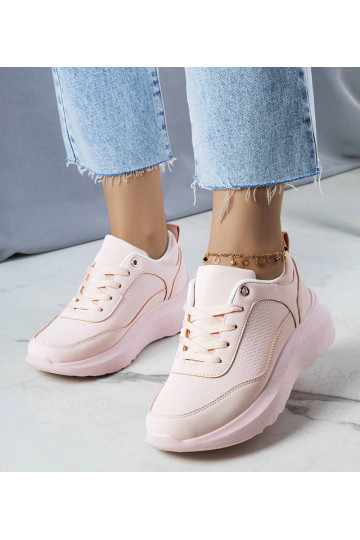 Pinke Sneaker mit trendiger...