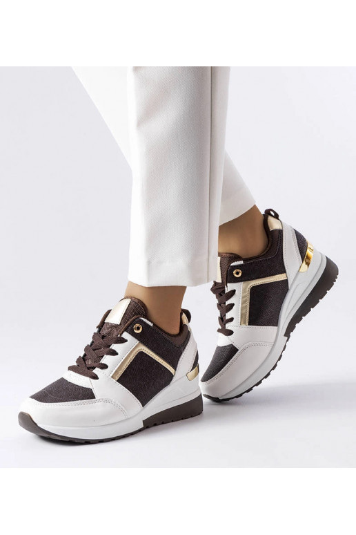 Braune und weiße Keilsneakers von Desche