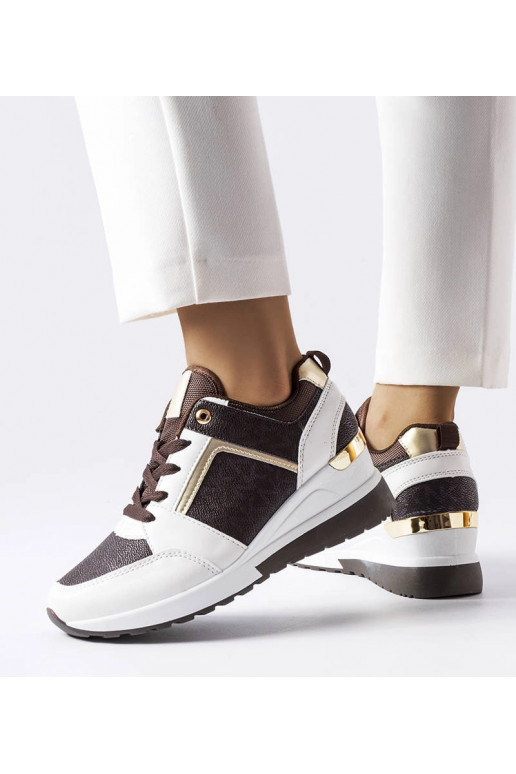 Braune und weiße Keilsneakers von Desche