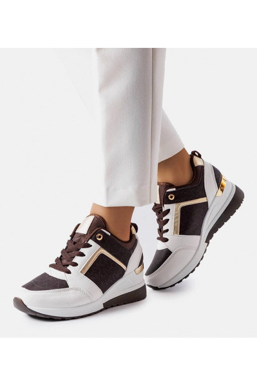 Braune und weiße Keilsneakers von Desche