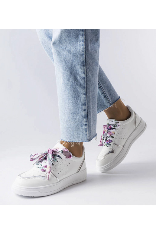 Weiße Pryor Sneakers mit Schleife