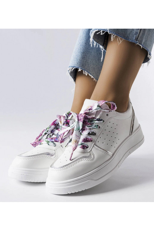 Weiße Pryor Sneakers mit Schleife