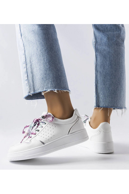 Weiße Pryor Sneakers mit Schleife