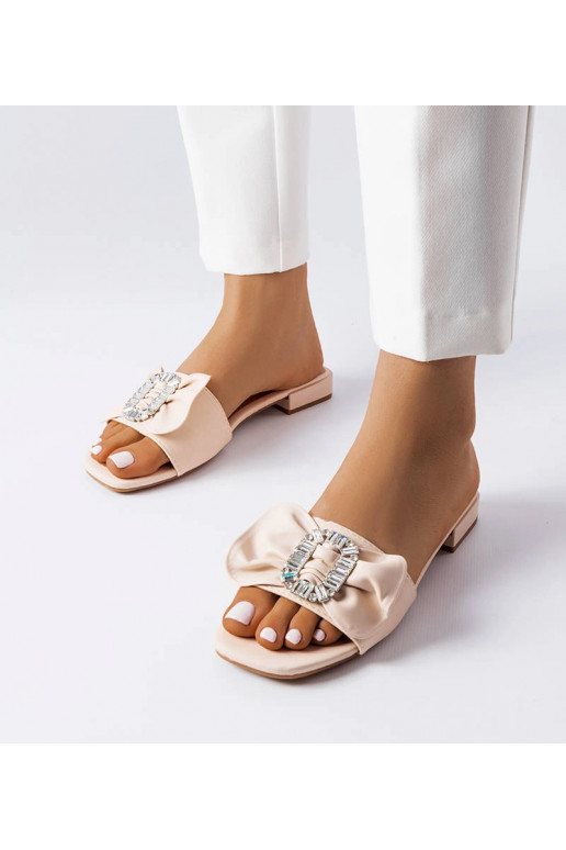 Beige elegante Sandalen mit Zirkonen...